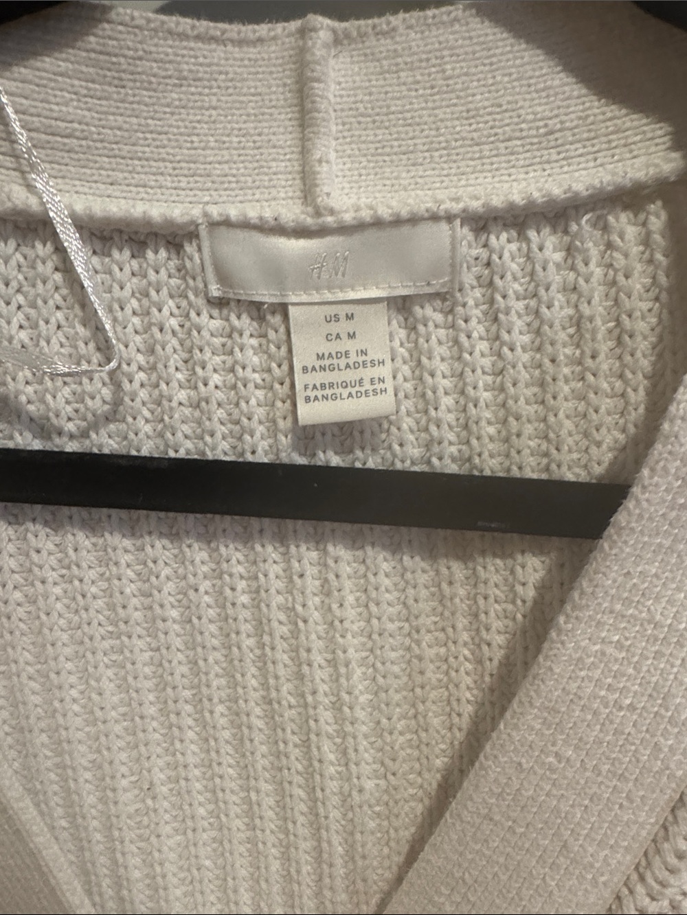 H and M oversized chunky white knit cropped cardigan - Picture 2 of 2
